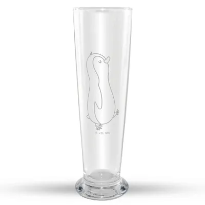 Produktbild von Mr. & Mrs. Panda Bierglas Pinguin marschieren - Transparent - Geschenk, Weizenbier Glas, Stolz, Pinguine, Bruder, Mr Mrs Weizenglas, Weißbierglas, Weizen, Familie, Bier
