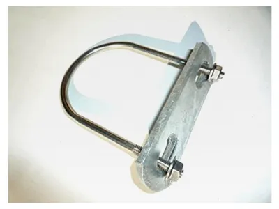 Produktbild von 5 Stück Rundbügelsatz aus Edelstahl mit verzinktem Flansch für 60 mm Rundpfosten