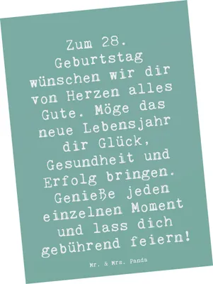 Produktbild von Mr. & Mrs. Panda Postkarte Spruch 28. Geburtstag - Meeresbrise - Geschenk, Glückwunsch, Alles Gute zum, Ansichtskarten, Grußkarten, Ansichtskarte, Geburtstagsgeschenk