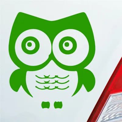 Produktbild von Auto Aufkleber Eule Owl Uhu Vogel Bird süß Tier Musik 10x11 cm Hellgrün Sticker Heckscheibenaufkleber
