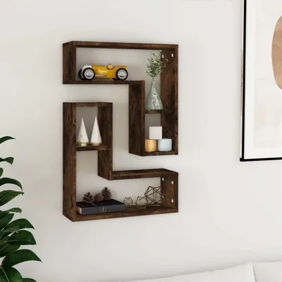 Zdjęcie produktu dla The Living Store Półki ścienne 2 szt. Dąb wędzony 50x15x50 cm materiał drewnopochodny