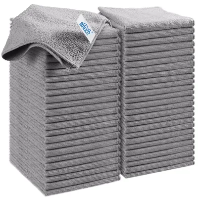 Produktbild von Mikrofasertuch Putztuch Reinigungstuch - 29,2 x 29,2 cm - 50 Stück - Fusselfrei und kratzfrei - Für Küche, Fenster und Auto