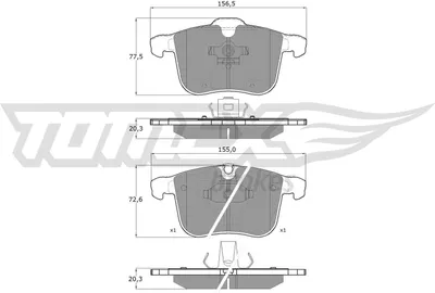 Produktbild von TOMEX brakes Bremsbeläge Satz Vorne Bremsklötze für OPEL Vectra C Caravan (Z02) TX 16-19