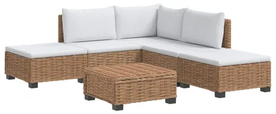 Imagen del producto de vidaXL Juego de 6 piezas de sillones de jardín de ratán con cojines, modelo GENDT, ratán natural