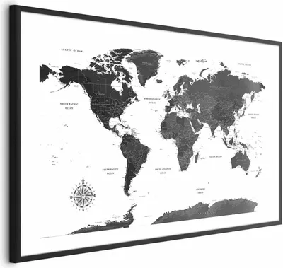 Produktbild von Posterpapier Poster - Monochromatic Map 90x60 cm Karten k-A-0439-ao-a