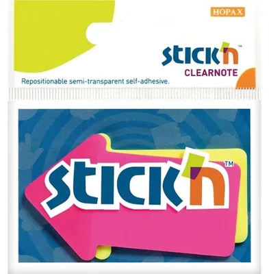 Productafbeelding van Zelfklevende bladwijzers Stick'n van Hopax, plastic - 76 x 50 mm / 2 x 30 velletjes
