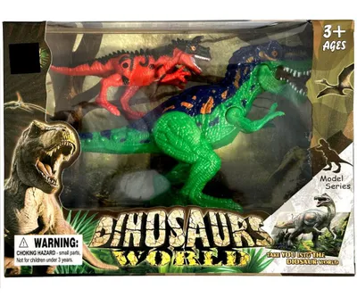 Image de Figurines de dinosaures en plastique, lot de 2 dans une boîte
