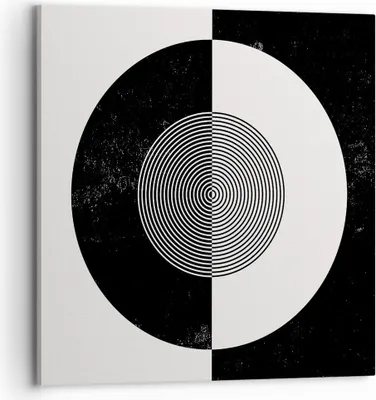 Produktbild von Bild auf Leinwand - Leinwandbild - Einteilig - Abstraktion Rad Schwarz und Weiß - 70x70cm - Wand Bild - Wanddeko - Wandbilder - Leinwanddruck - Bilder - Wanddekoration - Leinwand bilder - AC70x70-4316