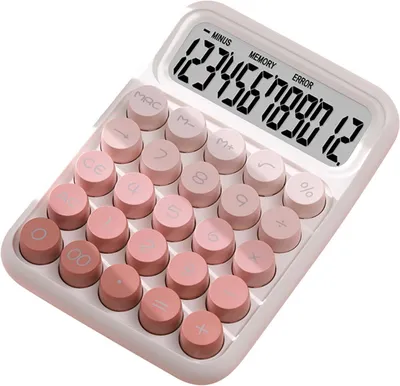 Produktbild von Tischrechner 12 Ziffern, große Tastatur, für Studenten, rosa