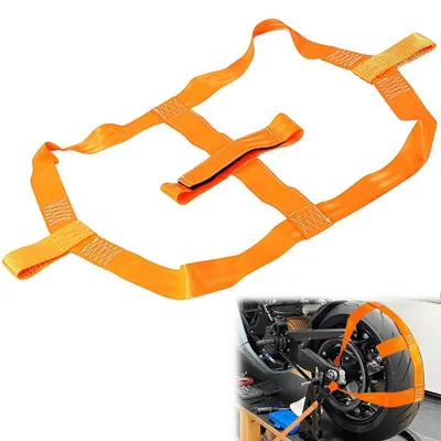 Productafbeelding van Spanningsriemen voor motorfietsen, universeel transportzekeringsriemen voor tweewielers, oranje, 1000 kg werkbelasting
