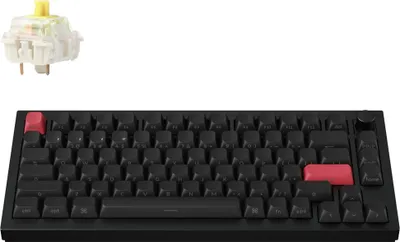 Produktbild von Keychron Q1 Max QMK/VIA Kabellose Mechanische Tastatur, QWERTY US, RGB, Hot-swap, Knob, Carbon Black, Gateron Jupiter Banana Q1M-M4S