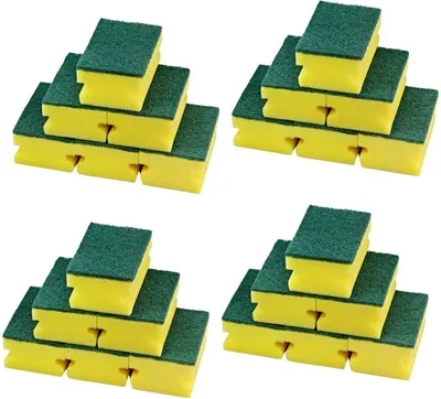 Immagine prodotto di 160 pezzi Spugna abrasiva 95x69x42mm Set di spugne per pulizia pentole Spugna da cucina giallo