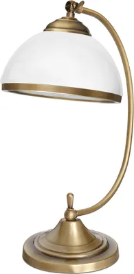 Produktbild von Messing Schreibtischlampe CR-B1C - Weißglas 20cm E27 Goldpatina verstellbar
