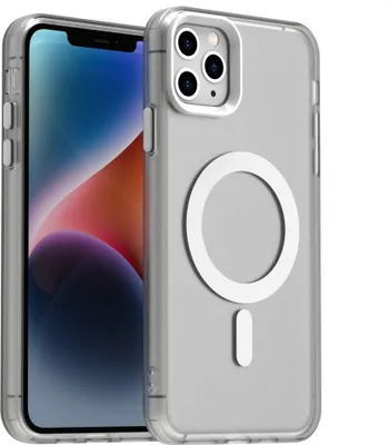 Produktbild von Handyhülle für iPhone 13, Hülle Kompatibel mit MagSafe, Schlank Durchscheinend Matt Stoßfest Schutzhülle Weiß