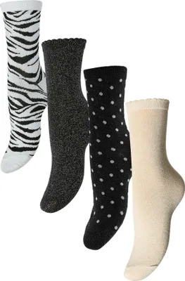 Produktbild von Pieces Ebby Glitter Lange Socken Damen (4er-Pack)