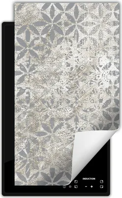 Produktbild von DarHaus Herdabdeckplatte 1 teilig 30x52 cm Anti Rutsch Matte Aufrollbar, grau - Mosaik