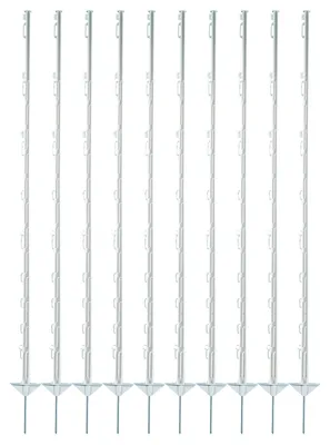 Produktbild von Electra Kunststoffpfahl 150 cm mit Doppeltritt - weiß - 10 Stück Weidezaunpfähle