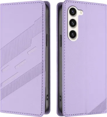 Image de Etui pour Samsung Galaxy S23, étui portefeuille en cuirPolyuréthaneavec fente pour carte et fonction stand Violett