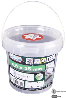 Produktbild von Connex Spenglerschrauben 4,5 x 35 mm – 100 Stück – Inkl. Bit