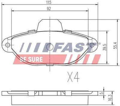 Produktbild von FAST Bremsbeläge Satz Vorne Bremsklötze für FIAT PANDA (169) FT29005