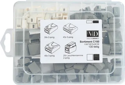 Immagine prodotto di ViD® Terminali a innesto I Terminali di connessione GRIGIO- Scatola 1-2,5 mm² 130 pezzi