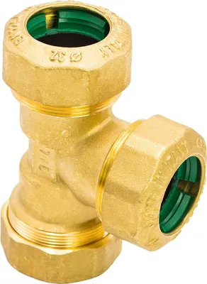Produktbild von PE Rohr Verschraubung MESSING Fitting Kupplung Winkel Klemmverbinder Muffe  Italy (T-Stück 25 mm)