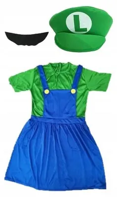 Produktbild von Hopki Kostüm Super Mario Luigi Kinder 110-116