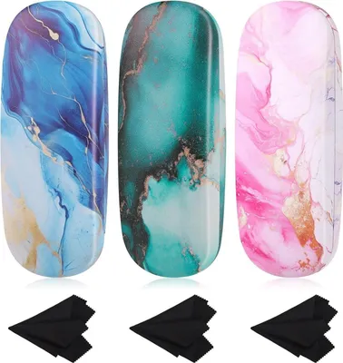 Produktbild von Camptrip 3er Brillenetui Hardcase Marmor Design mit Brillenputztuch