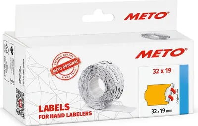 Produktbild von METO Etiketten für Preisauszeichner 32 x 19 mm orange 5 Rollen à 1.000 Etiketten
