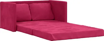 Produktbild von vidaXL Bodensofa mit Schlaffunktion Weinrot 122x204x55 cm Samt