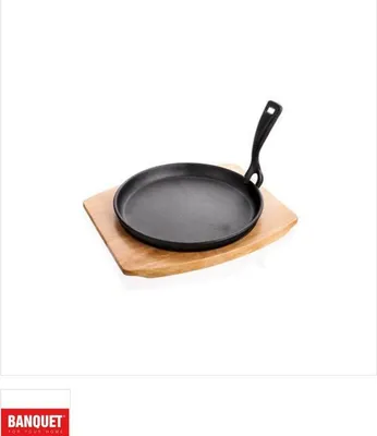 Produktbild von Banquet 40LP002 Bratpfanne, 22 cm max. Durchmesser, Gusseisen/Gussaluminium, Induktionsherd-geeignet, abnehmbarer Griff