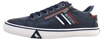 Produktbild von Mustang Herren Sneaker mit dekorativem Reißverschluss 26M0191003, Größe:41 EU, Farbe:Blau