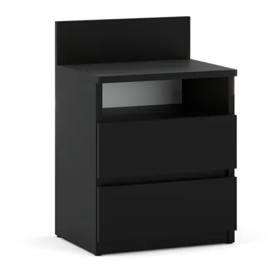 Produktbild von Nachttisch 40x59x32cm (B/H/T) - Nachttischschrank für Schlafzimmer - Nachtkommode mit Schubladen - Beistellschrank - Schlafzimmer Nachttisch Schwarz