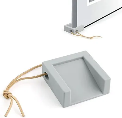 Produktbild von PolkaHome® Deurstopper Vloer – Türstopper Keil aus TPR, Antirutsch Türkeil für Spalt 5-20 mm, Türdicke bis 42 mm, Grau