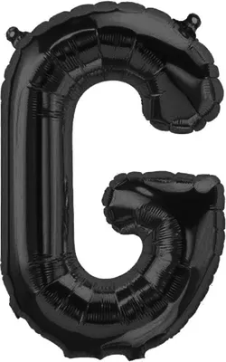 Produktbild von Folienballon Buchstabe G, schwarz, ca. 40 cm, für Luftbefüllung