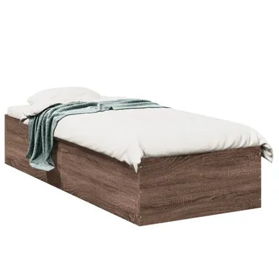 Produktbild von vidaXL Bettgestell ohne Matratze Braun Eiche 75x190 cm Holzwerkstoff