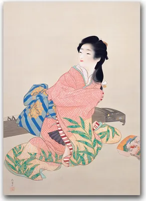 Produktbild von Poster - Canvas - Leinwand - 59,4 cm x 84,1 cm - Fotoposter - Leinwandkunst - Shoen Uemura Tochter Miyuki