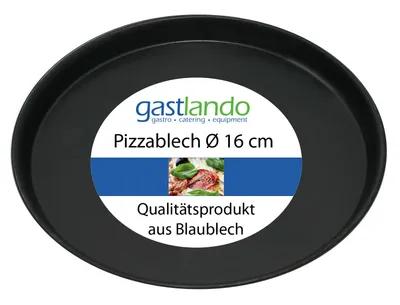 Produktbild von 5 x Pizzablech rund Ø 16 cm aus Blaublech – Pizza Backform / Mini-Pizzablech für Ofen, Haushalt & Gastronomie