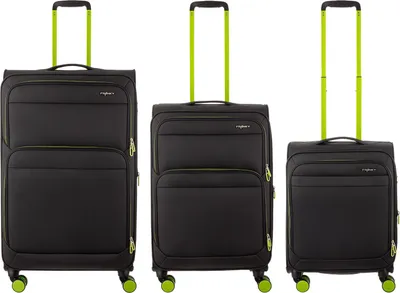 Produktbild von Franky 3er Koffer SET Gr. L/M/S Reisegepäck T27-B Spinner mit Dehnfalte black/green
