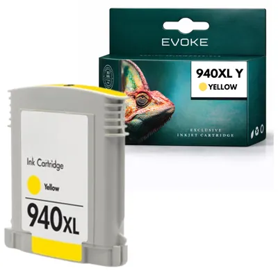 Immagine prodotto di Cartucce compatibili Evoke, compatibili con HP 940 XL C4909A, colore giallo, capacità 20,5 ml, compatibili con OfficeJet 8500, Pro 8000, 8500 e 8500A, Immagine generata dall'IA