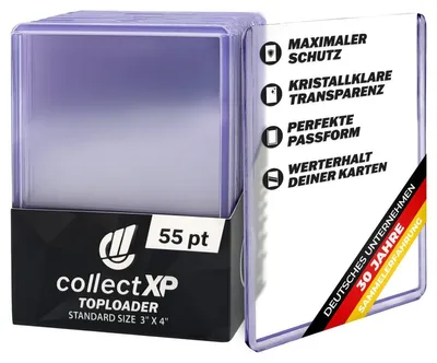 Obrázek produktu pro collectXP – Toploader, rozměr 3 x 4 palce (55 bodů) – Prémiové obaly z tvrdého plastu pro sběratelské karty (25 kusů)