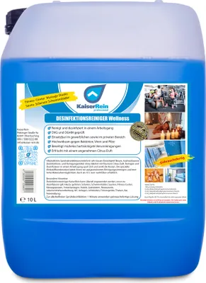 Produktbild von Desinfektionsreiniger Wellness/Spa 10 L Kanister zur Reinigung und Desinfektion besonders für Solarium Sauna-, Yogamatten-, Fitnessgeräte-, Massageliegenreiniger Nachfüllkanister