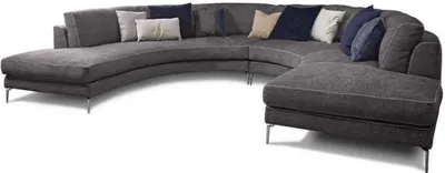 Produktbild von Runde Luxus Wohnlandschaft Eckcouch Eckgarnitur Polster Möbel Sofa