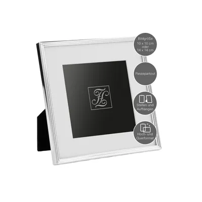 Produktbild von Fink JOY, Bilderrahmen 10x10 cm, Glas, versilbert, Metall, silberfarben, L. 15.7 cm, B. 15.7 cm, H. 1.5 cm 133011