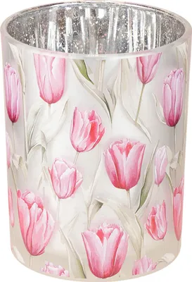 Produktbild von Windlicht Tulpenmotiv für stimmungsvolle Frühlingsdeko, 2 Stück