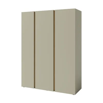 Produktbild von Drehtürenschrank LICO 145x195x50 cm Eukalyptus, Kleiderschrank mit 3 Türen, 8 Regalböden und 2 Kleiderstangen, Moderner Stil