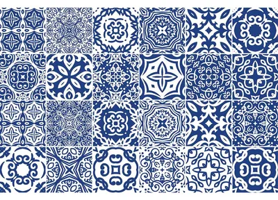 Produktbild von Selbstklebende Fliesenaufkleber für Küche und Bad – 24 Azulejos Estébano Fliesenaufkleber – 24 Aufkleber 20 x 20 cm