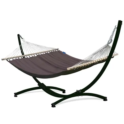 Produktbild von Potenza Outdoor Hängematte mit Gestell für 2 Personen I 100% Baumwolle Medelin Stabhängematte 215x140, 160kg I Hängemattengestell 220kg, wetterfest