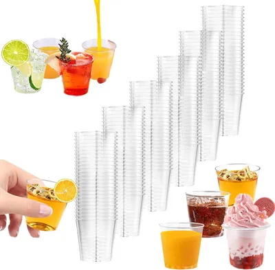 Produktbild von Schnapsglas Kunststoff 200 Stück, 30 ml, transparent, wiederverwendbar, für Party