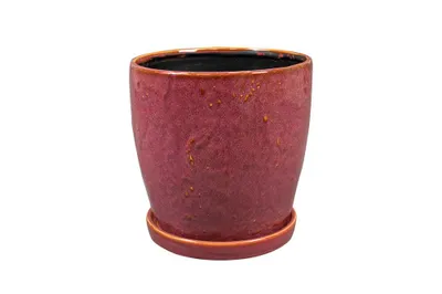 Produktbild von Ter Steege Blumentopf mit Untersetzer, Rot-Lila, 20 cm x 19 cm